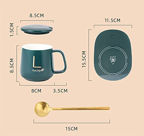 Lumexa  Coffee Mug Warmer Electric Heater Smart Cup with Auto Shut Off Coffee Tea Milk Cocoa Gift Set Temperature Control