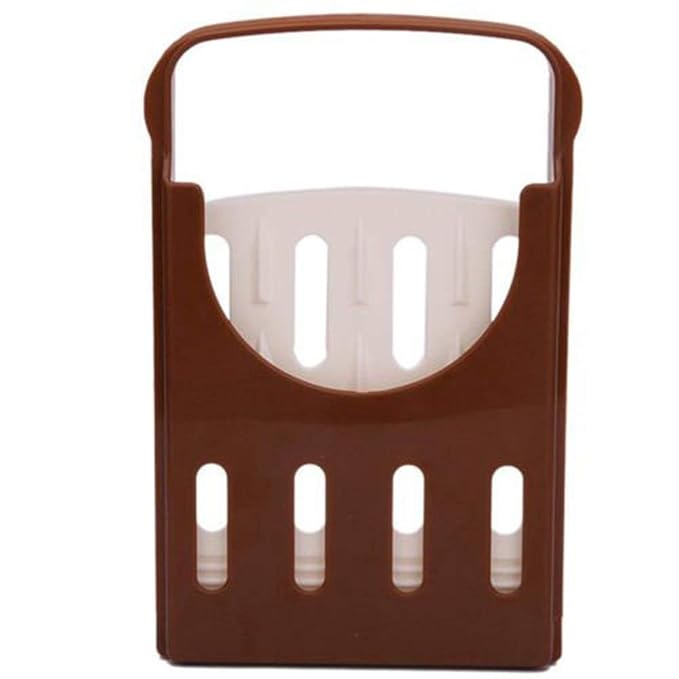 Plastic Foldable And Adjustable Bread Toast Slicer 4 Slice Thickness Bread Slicer Bread Slicer For Kitchen, Brown