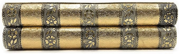 Meenakari Handmade Work Oxidized Jewellery Box Foldable Wooden Vanity Case for Earrings, Bangles with Mirror for Women (Gold), Wood, Gold