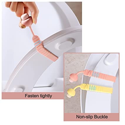Silicone Toilet Seat Lifter (4 pcs,6 pcs,8 pcs) – Self-Adhesive ABS Handle Clip with 3M Tape, Hygienic Toilet Seat Holder (Multicolor)