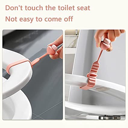Silicone Toilet Seat Lifter (4 pcs,6 pcs,8 pcs) – Self-Adhesive ABS Handle Clip with 3M Tape, Hygienic Toilet Seat Holder (Multicolor)