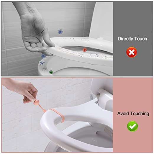 Silicone Toilet Seat Lifter (4 pcs,6 pcs,8 pcs) – Self-Adhesive ABS Handle Clip with 3M Tape, Hygienic Toilet Seat Holder (Multicolor)