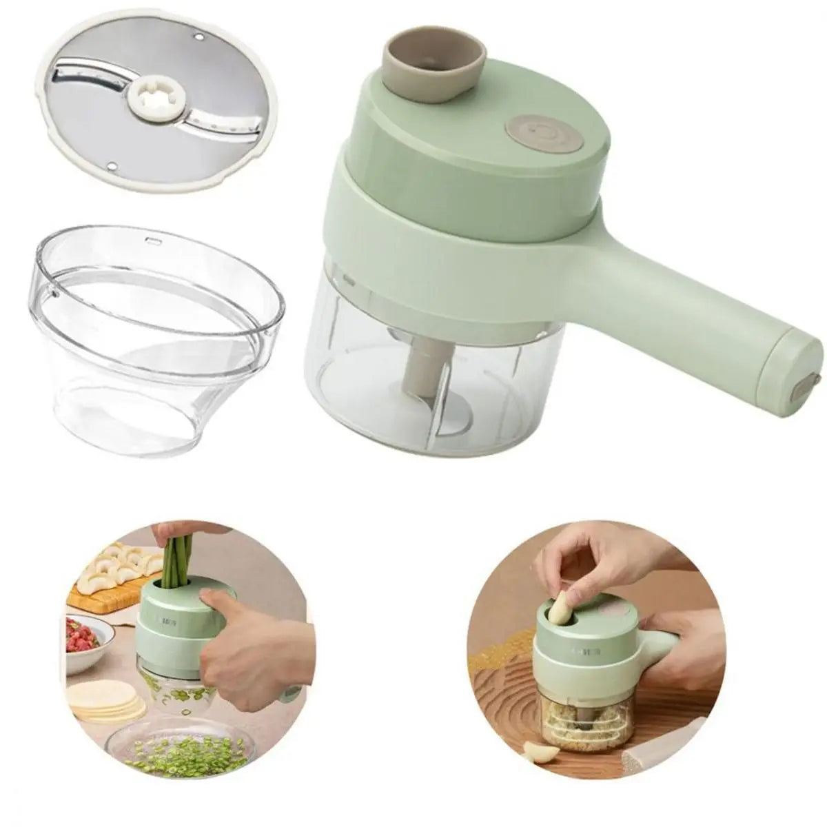 4-in-1 Handheld Electric Vegetable Cutter Set – Portable &amp; Wireless