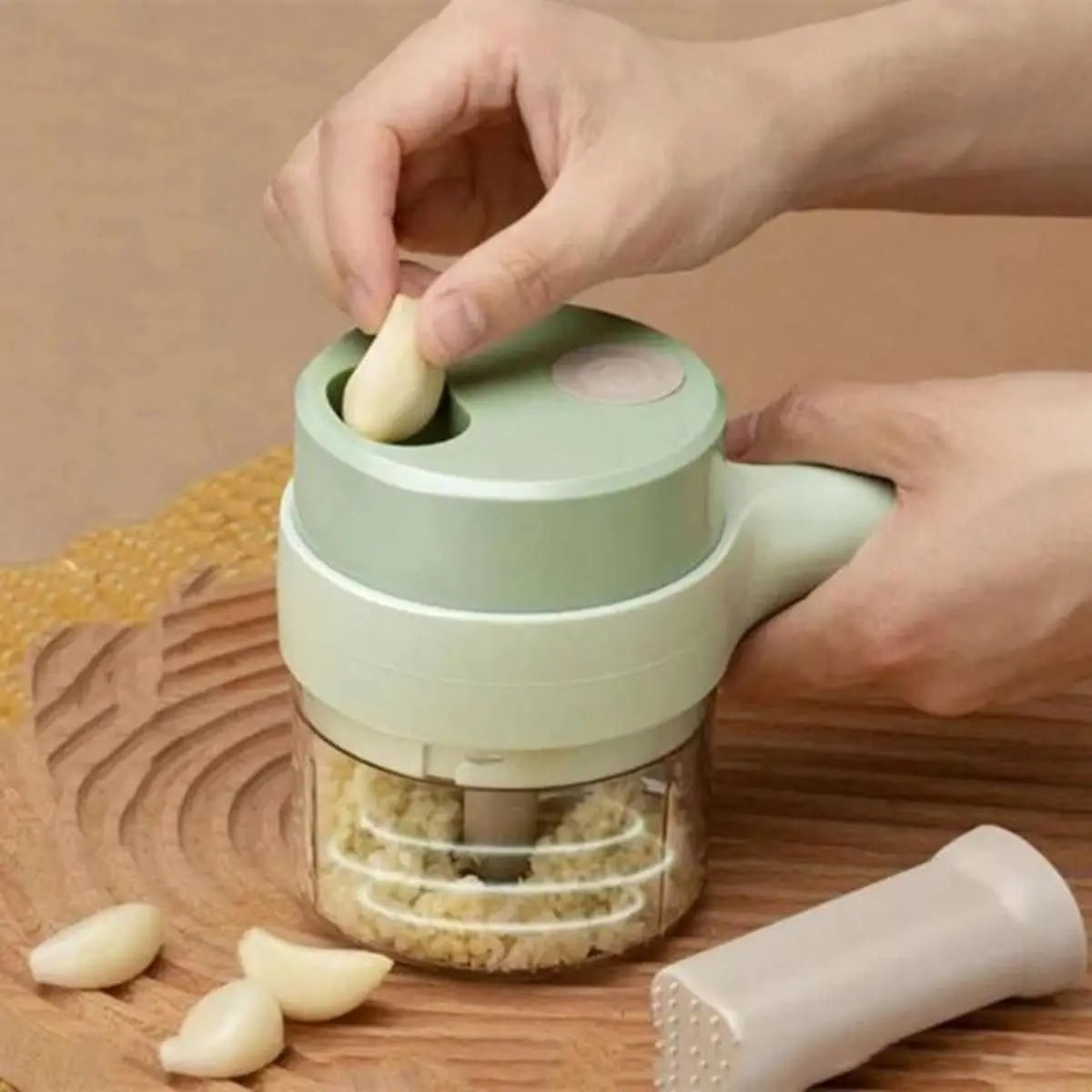 4-in-1 Handheld Electric Vegetable Cutter Set – Portable &amp; Wireless