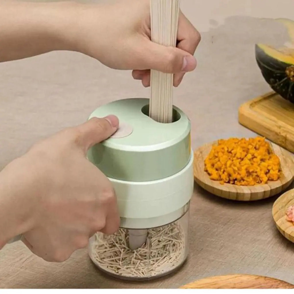 4-in-1 Handheld Electric Vegetable Cutter Set – Portable &amp; Wireless