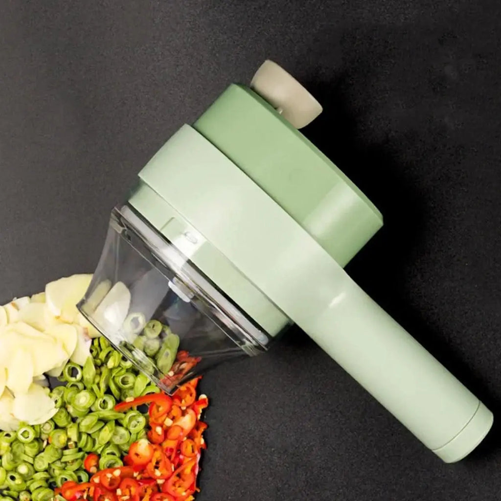 4-in-1 Handheld Electric Vegetable Cutter Set – Portable &amp; Wireless