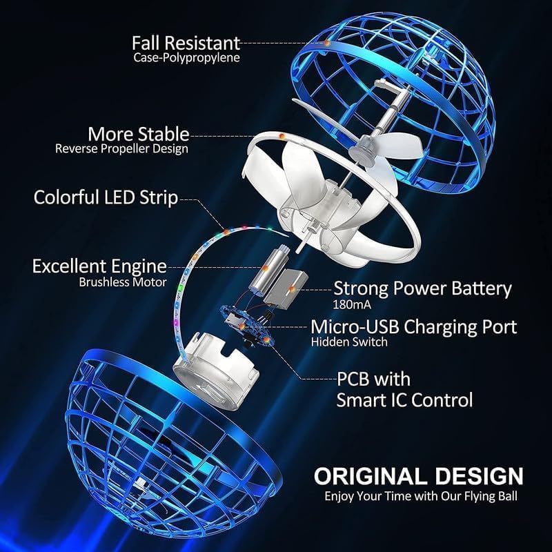 Magic Flying Ball Spinner – Rechargeable LED Boomerang Toy (Multicolor)